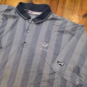 Vintage Slazenger Oak Hills Golf Grey Herringbone Polo Shirt - XXL